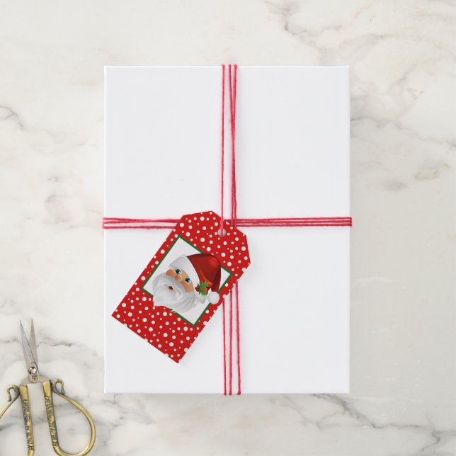 Gift Tag-Christmas Santa Tags (With Twine)
