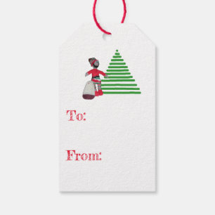 Gift Tag - Elf and Tree