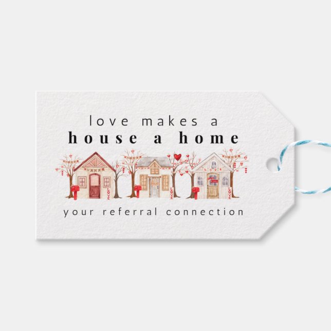 Gift Tag - February - Valentines Houses (Front (Horizontal))