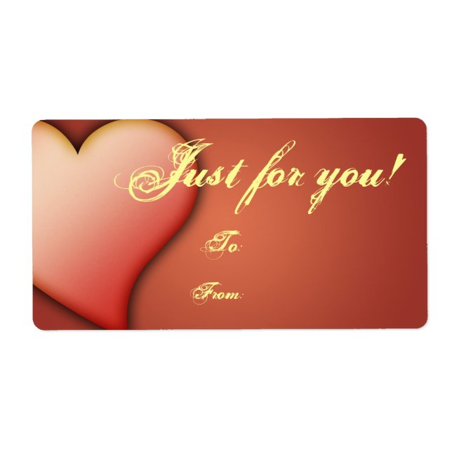 Gift Tag Label Template To/From Customizable (Front)