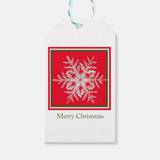 Gift Tag Merry Christmas Bentley Snowflake (Front)