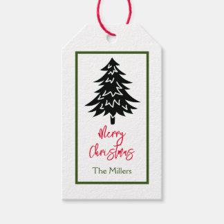 GIFT TAG MERRY CHRISTMAS TREE CUSTOM NAME