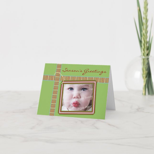 Gift Tag Photo Template Holiday Card (Front)