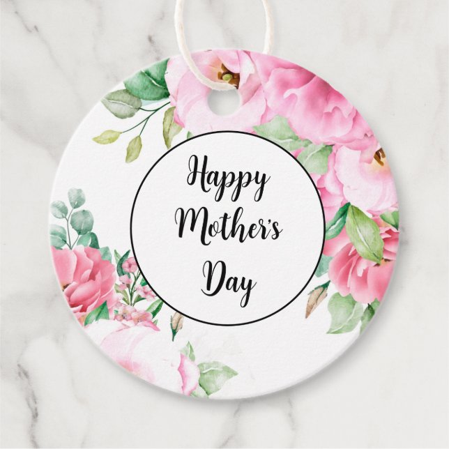 Gift Tag Pink Floral Mother's Day (Front)