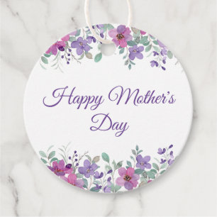 Gift Tag Purple Floral Mother's Day