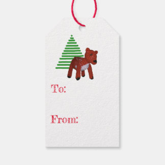 Gift Tag - Reindeer and Tree
