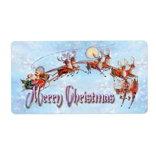 GIFT TAG SANTA SLEIGH  TEXT by SHARON SHARPE