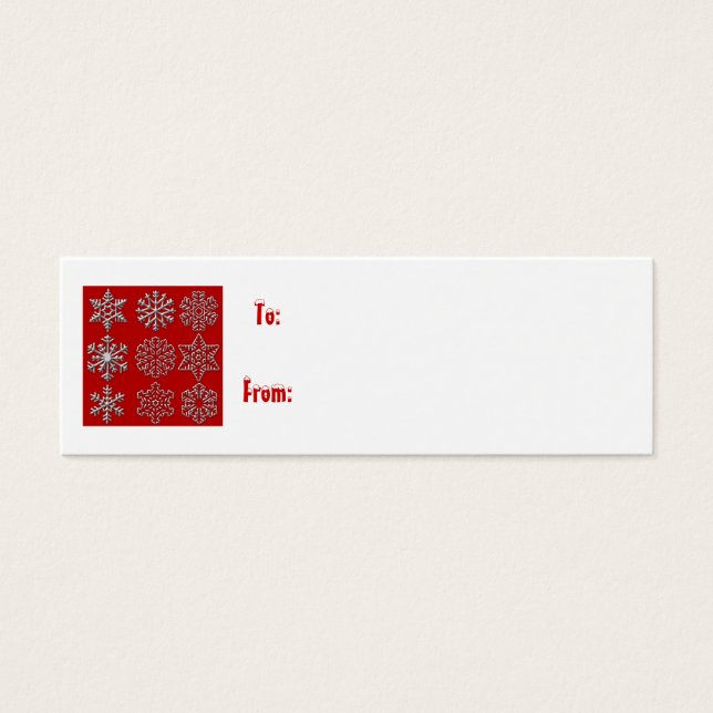 Gift tag  silver snowflakes (Front)