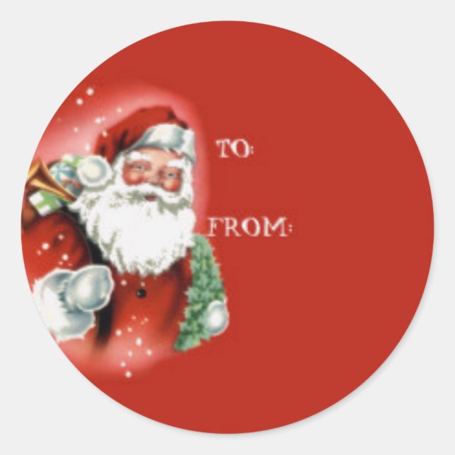Gift Tag Stickers with Santa Claus (Front)