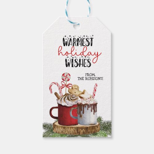 Gift Tag Warm Wishes Christmas Holiday Gift  Gift Tags