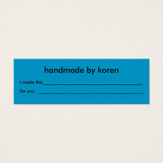 Gift tag with blank care instructions