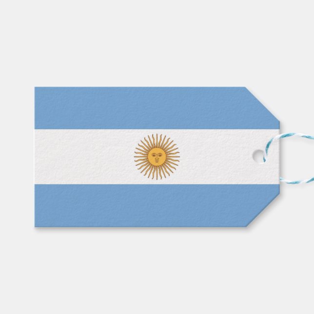 Gift Tag with Flag of Argentina (Front (Horizontal))