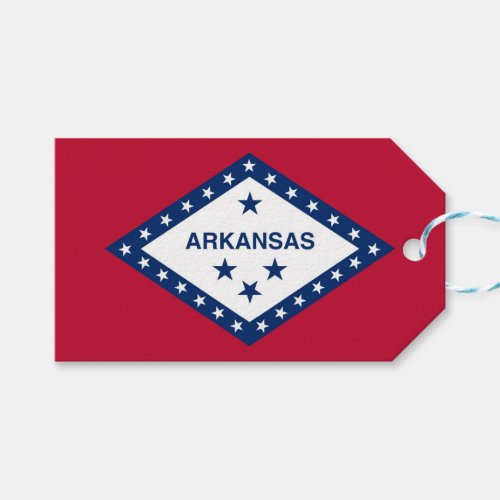 Gift Tag with Flag of Arkansas State USA