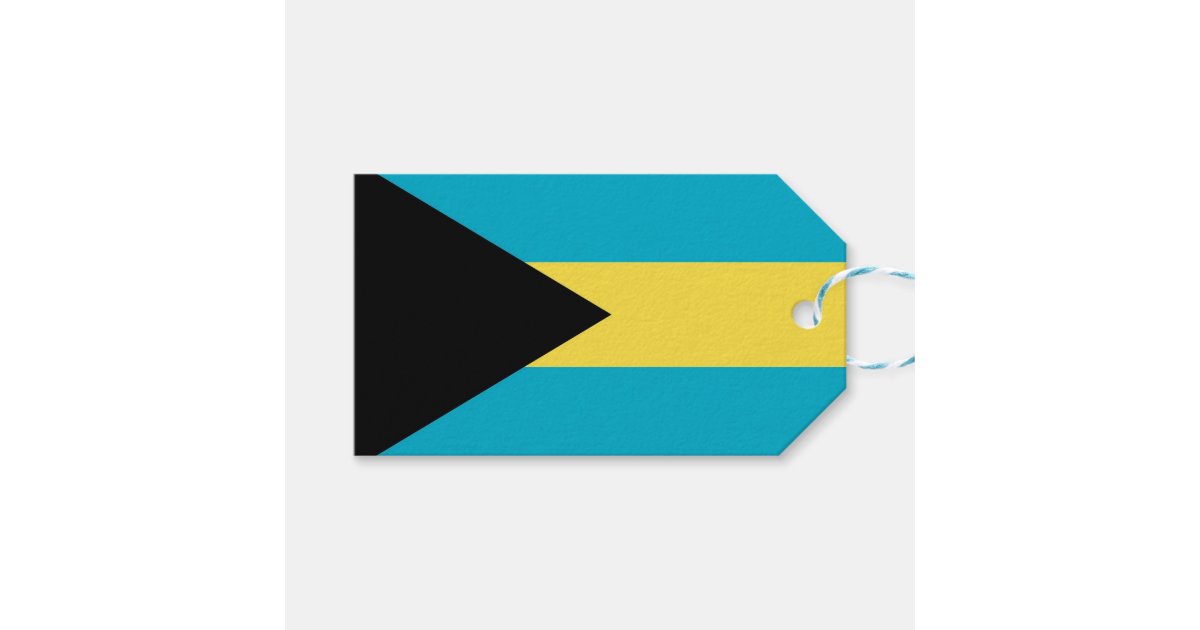 Gift Tag with Flag of Bahamas | Zazzle