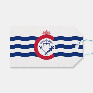 Gift Tag with Flag of Cincinnati City, USA
