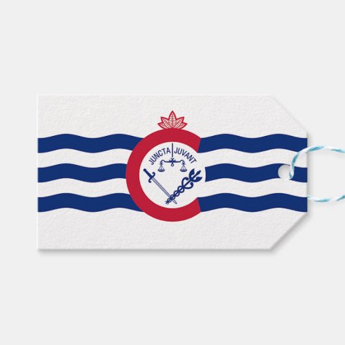 Gift Tag with Flag of Cincinnati City USA