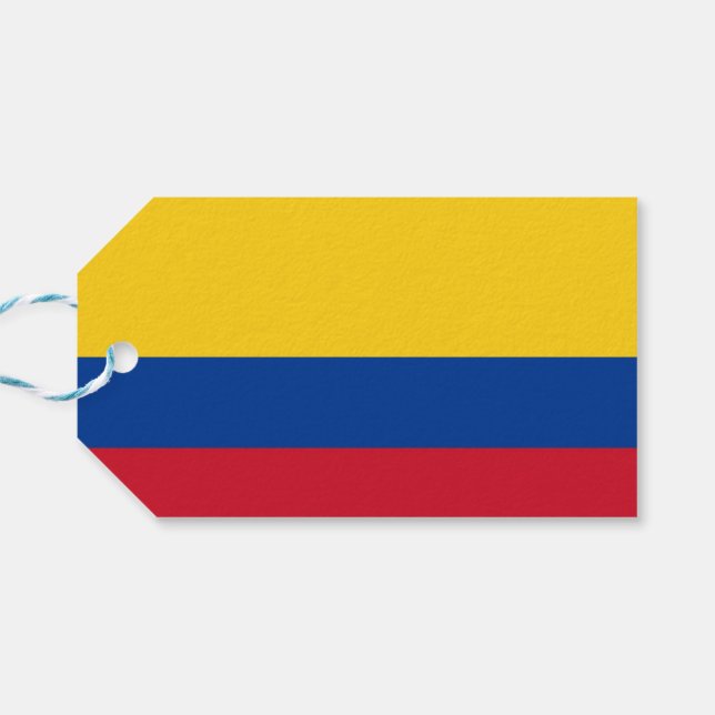 Gift Tag with Flag of Colombia (Back Horizontal)