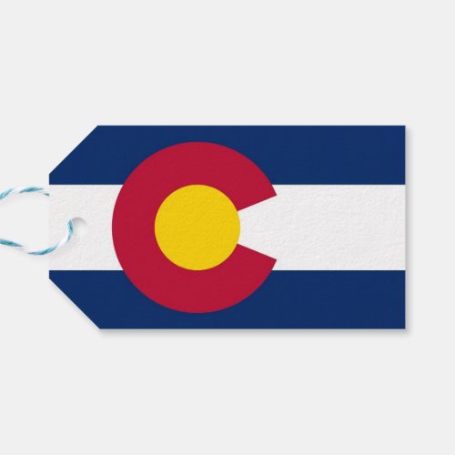 Gift Tag with Flag of Colorado USA