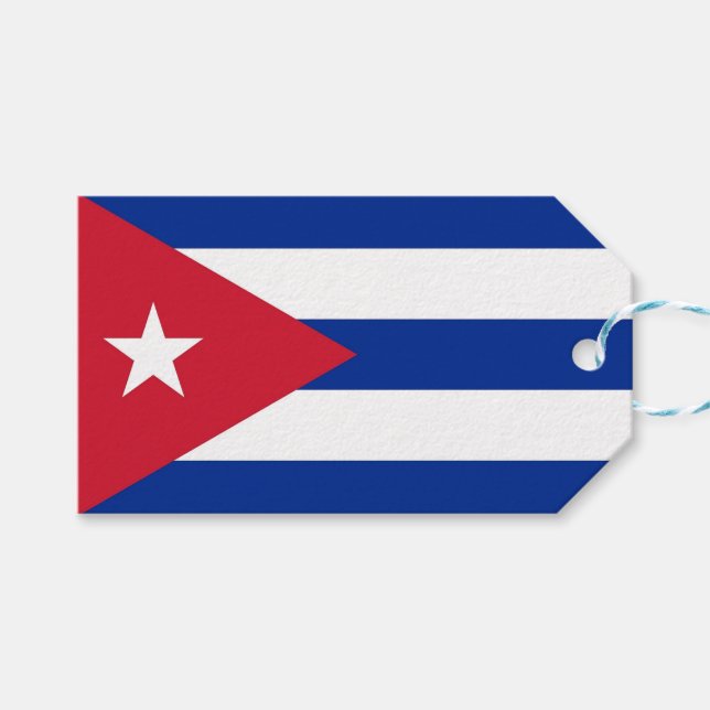 Gift Tag with Flag of Cuba (Front (Horizontal))