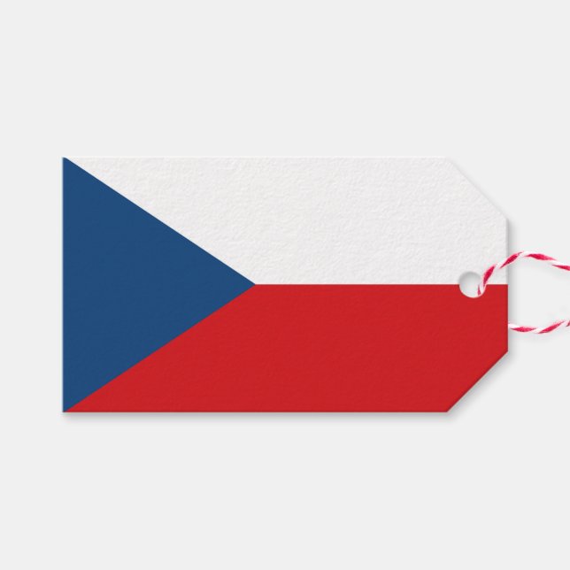 Gift Tag with Flag of Czechia (Front (Horizontal))