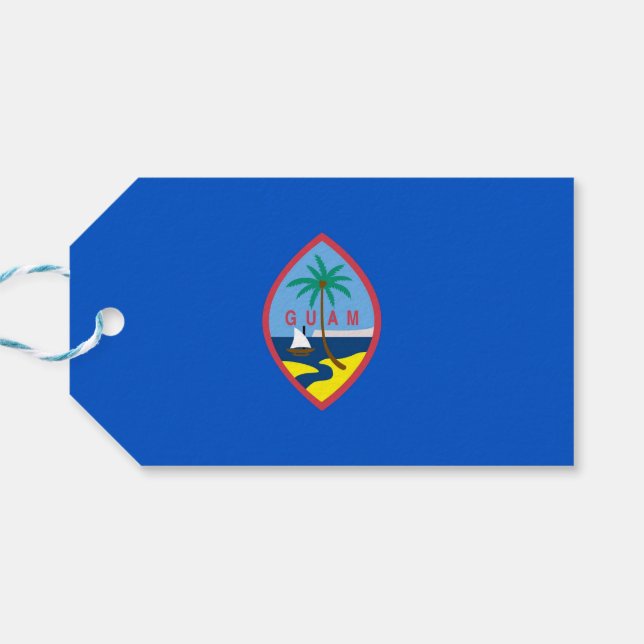 Gift Tag with Flag of Guam, USA (Back Horizontal)