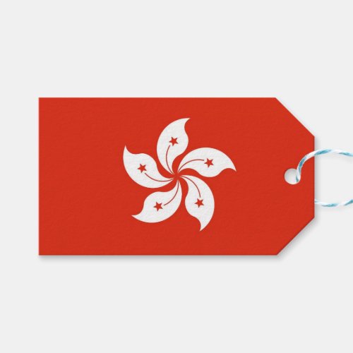 Gift Tag with Flag of Hong Kong