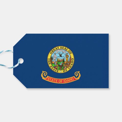 Gift Tag with Flag of Idaho State USA