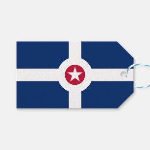 Gift Tag with Flag of Indianapolis City, USA