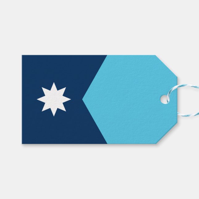 Gift Tag with Flag of Minnesota, USA (Front (Horizontal))