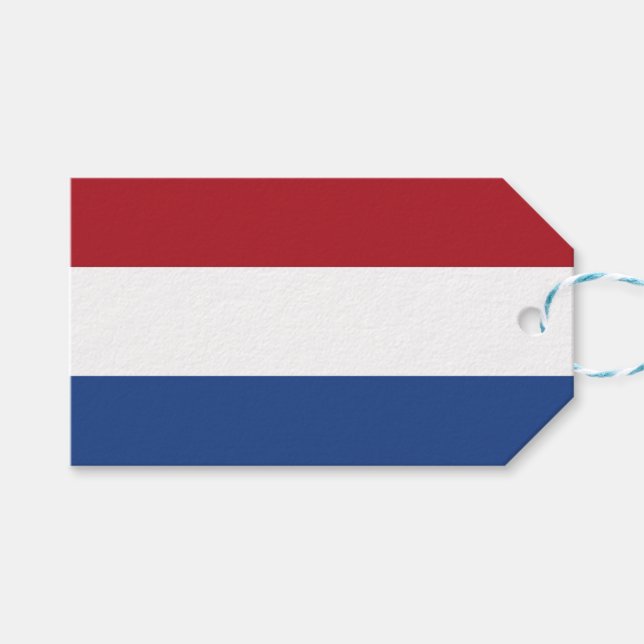 Gift Tag with Flag of Netherlands (Front (Horizontal))