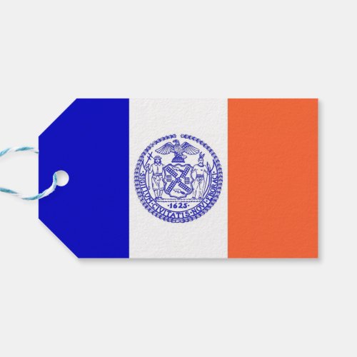 Gift Tag with Flag of New York City USA