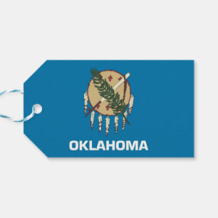 Gift Tag with Flag of Oklahoma State, USA