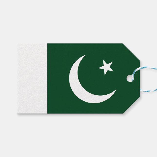 Gift Tag with Flag of Pakistan (Front (Horizontal))