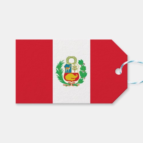 Gift Tag with Flag of Peru