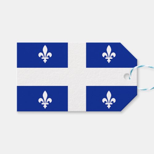 Gift Tag with Flag of Quebec Canada