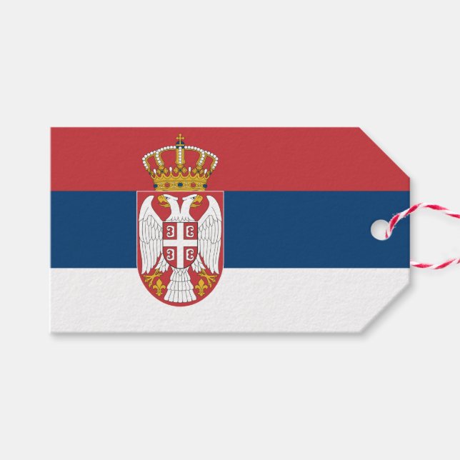 Gift Tag with Flag of Serbia (Front (Horizontal))