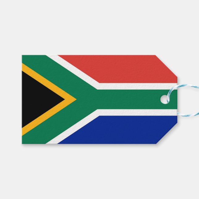 Gift Tag with Flag of South Africa (Front (Horizontal))