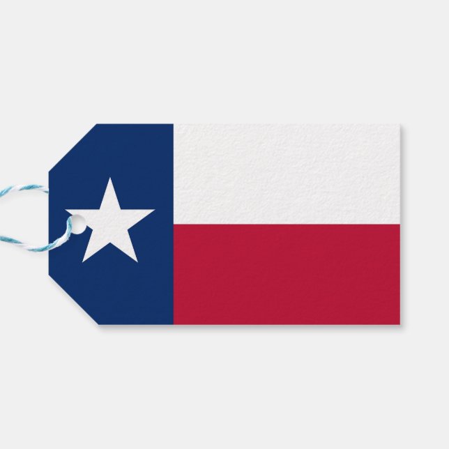 Gift Tag with Flag of Texas State, USA (Back Horizontal)