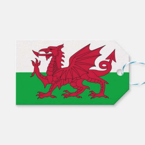 Gift Tag with Flag of Wales United Kingdom