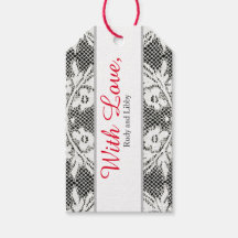 Gift Tag WITH LOVE ANTIQUE LACE CUSTOM NAME
