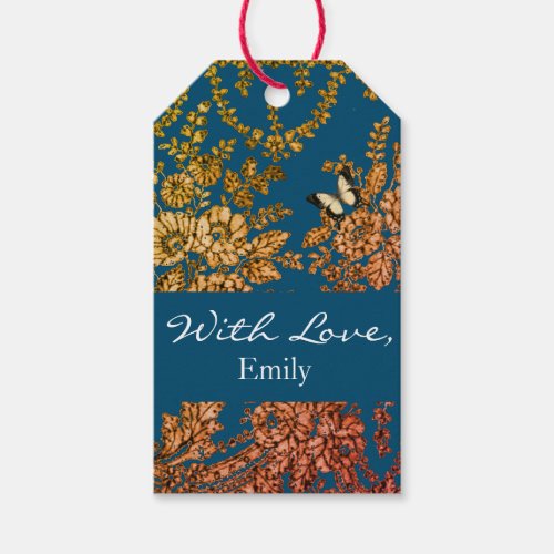 Gift Tag WITH LOVE CUSTOM NAME ANTIQUE LACE 