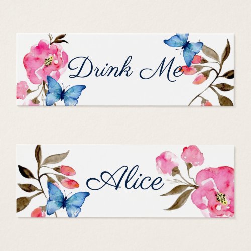 Gift Tags Customise Drink Me Floral Butterfly