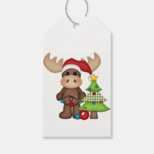 Gift Tags - Moose Christmas Tree Joy