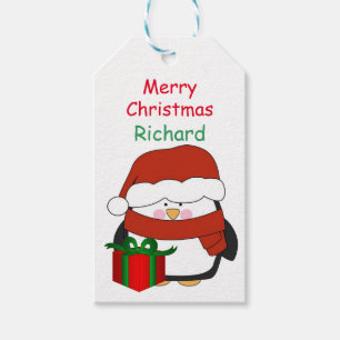 Gift Tags - Penguin with Present