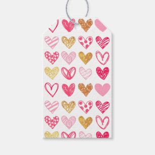 Gift Tags - Pink and Gold Hearts