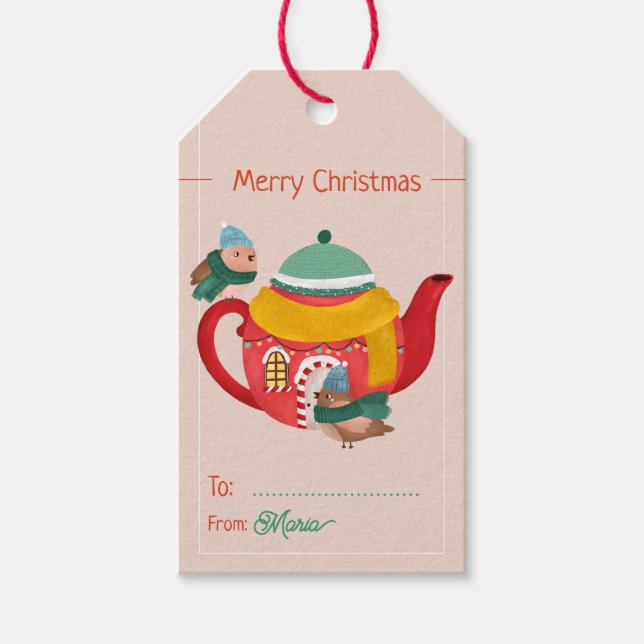 Gift Tags - Tea House Birds (Front)