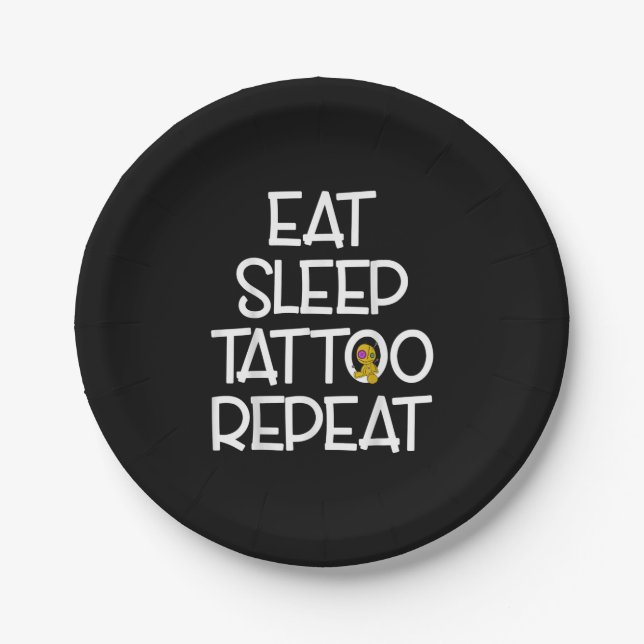 Gift Tattoo Artist Funny Saying Tattooed Paper Plates (Front)
