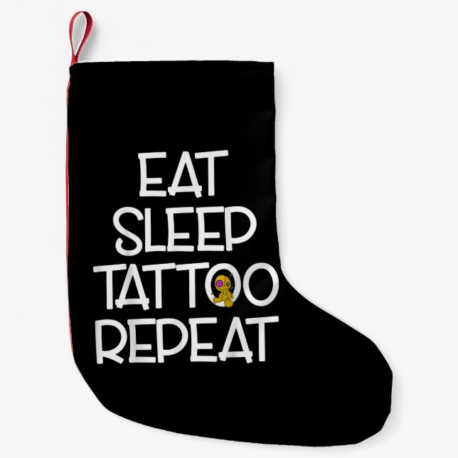 Gift Tattoo Artist Funny Saying Tattooed Small Christmas Stocking (Front)