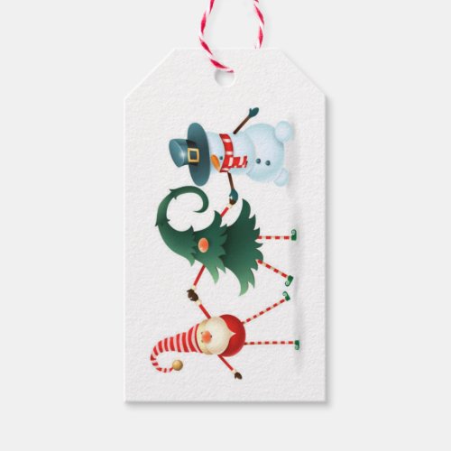 Gift Tgas _ Dancing Gnome Tree  Snowman Gift Tags