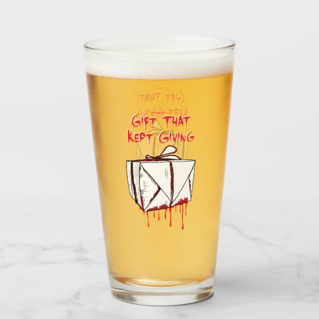GIFT THAT KEPT GIVING - OFFICIAL MOVIE PINT GLASS (Front Filled)